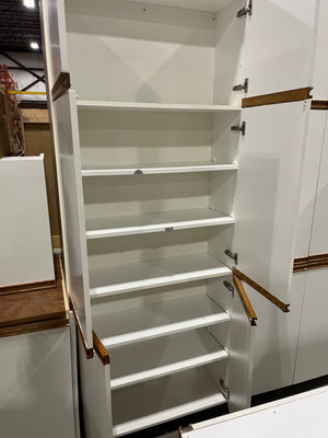 White Melamine Kitchen with Wood Accents