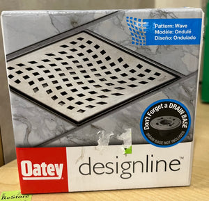 4” x 4” Stainless Steel Square Shower Drain with Square Pattern Drain Cover in Matte Black or Stainless Steel