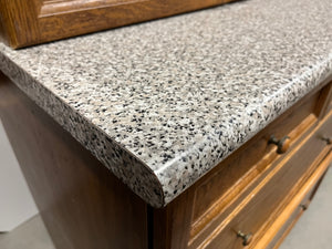 Wooden Kitchen with Multicoloured Countertop