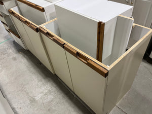 White Melamine Kitchen with Wood Accents