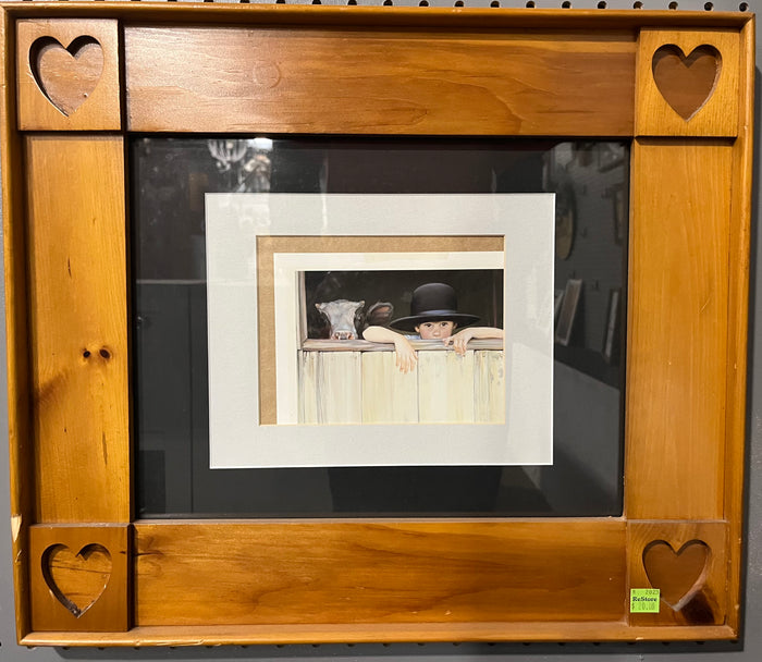 Farm Artwork with Heart Shaped Frame