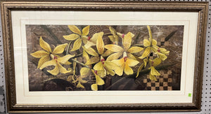Floral Artwork with Bronze Frame