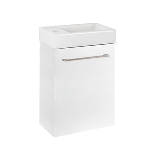 16-inch Wall Hung Bathroom Vanity in White with Reversible Ceramic Top