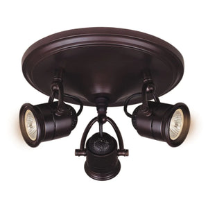 11-inch 3-Light Antique Bronze Dimmable Fixed Round Track Lighting Kit with Adjustable Lamp Heads