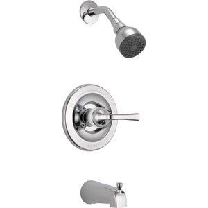Delta Foundations Single-Handle 1-Spray Tub and Shower Faucet in Chrome (Valve Included), Grey
