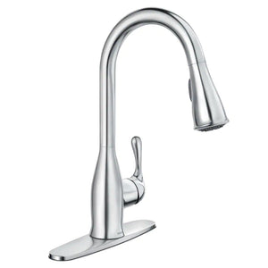 Kaden Single-Handle Pull Down Kitchen Faucet with Reflex and Power Clean in Chrome