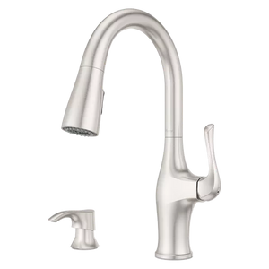 Seahaven 1-Handle Stainless Steel Pull Out/Pull Down Kitchen Faucet/Kitchen Sink Faucet/Tap with Soap Dispenser