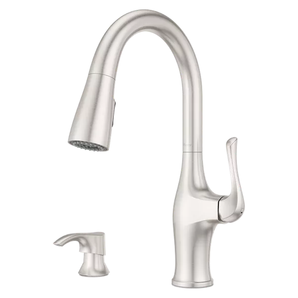 Seahaven 1-Handle Stainless Steel Pull Out/Pull Down Kitchen Faucet/Kitchen Sink Faucet/Tap with Soap Dispenser