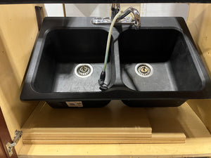 Brown Kitchen with Raised Panels & Composite Sink