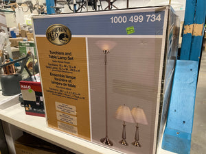 3-Piece Table and Floor Lamp Combo Set