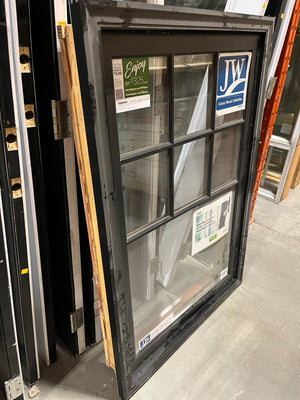 7-Panel Wood & Black Window