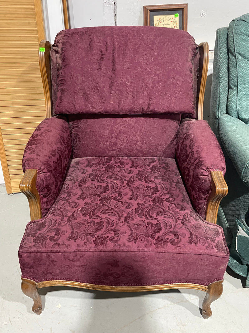 vintage French Provincial style wingback armchair