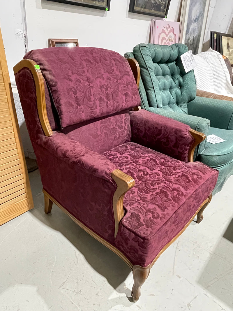 vintage French Provincial style wingback armchair