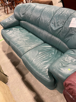 Green/Blue Faux Leather Sofa