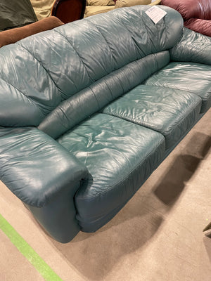 Green/Blue Faux Leather Sofa