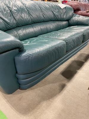 Green/Blue Faux Leather Sofa