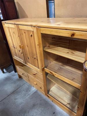 Varnished Pine Entertainment Cabinet