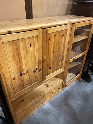 Varnished Pine Entertainment Cabinet