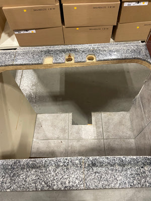 Red-Toned Kitchen Set with Tile Top Counters