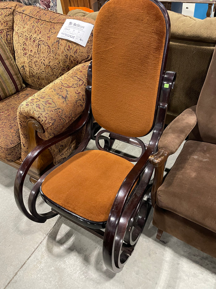 Bent Wood Orange Rocking Chair