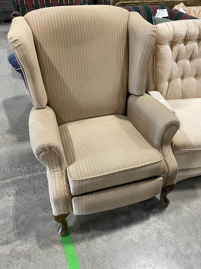 Striped Beige Reclining Chair