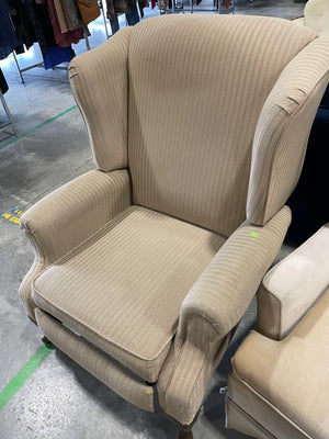 Striped Beige Reclining Chair