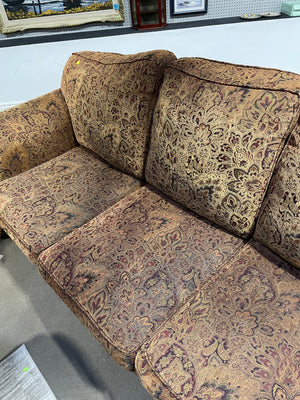 Brown Floral 3-Seat Couch