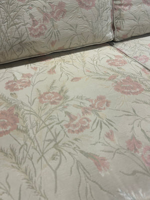 Cream Floral Three-Seater Couch