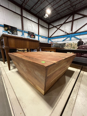 Modern Square Shaped Wood Coffee Table