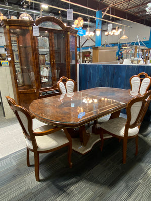 Italian Made Dining Set with Hutch Buffet and Four Chairs