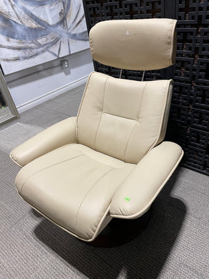 Beige Leather Side Chair