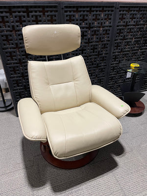 Beige Leather Side Chair