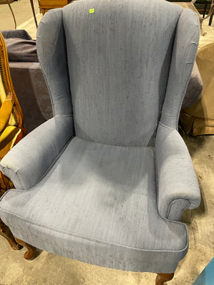 Blue Fabric Wingback Chair