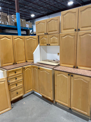 Honey Coloured Raised - Panel Kitchen