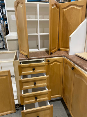 Honey Coloured Raised - Panel Kitchen