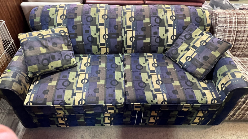 Multi-Coloured Geometric Pattern Love-Seat