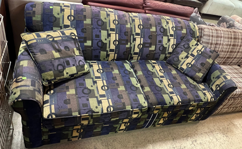 Multi-Coloured Geometric Pattern Love-Seat
