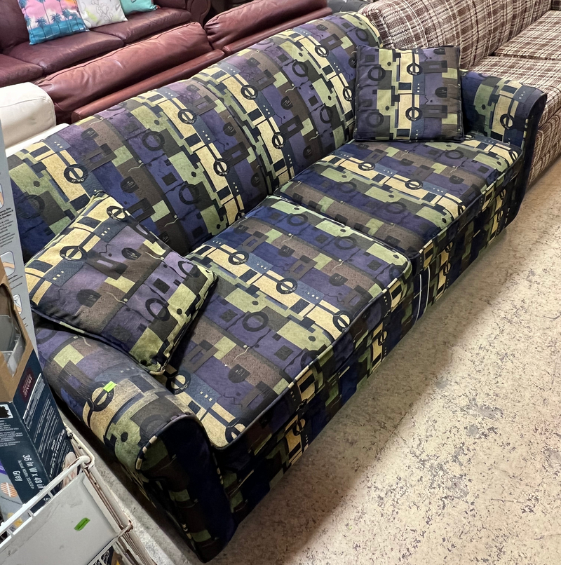Multi-Coloured Geometric Pattern Love-Seat