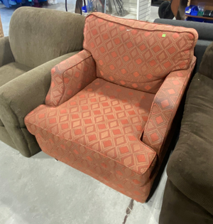 Red Diamond Print Armchair