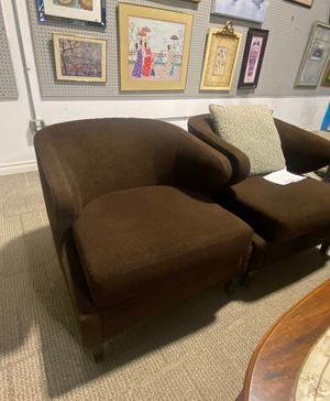 Brown Boucle Tub Chair