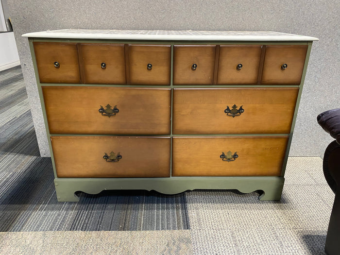 Sage Green Six-Drawer Painted Dresser