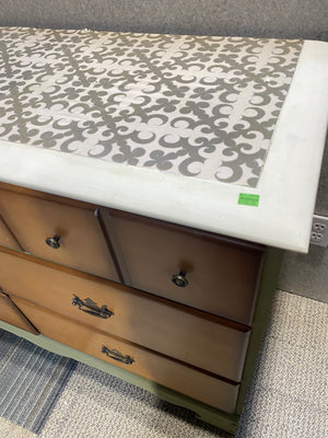 Sage Green Six-Drawer Painted Dresser