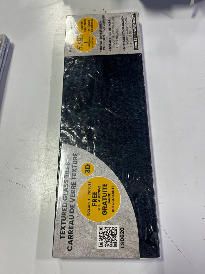 Navy Weathered Charcoal Glass Tile (3-Pack)