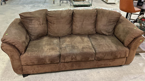 Plush Brown Microfiber Sofa