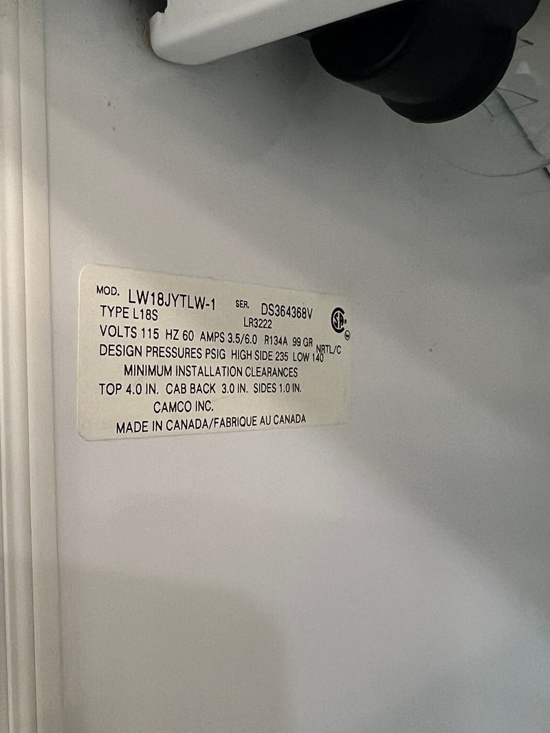 GE Top-Freezer Refrigerator – White (Model LW18JYVLW-1)