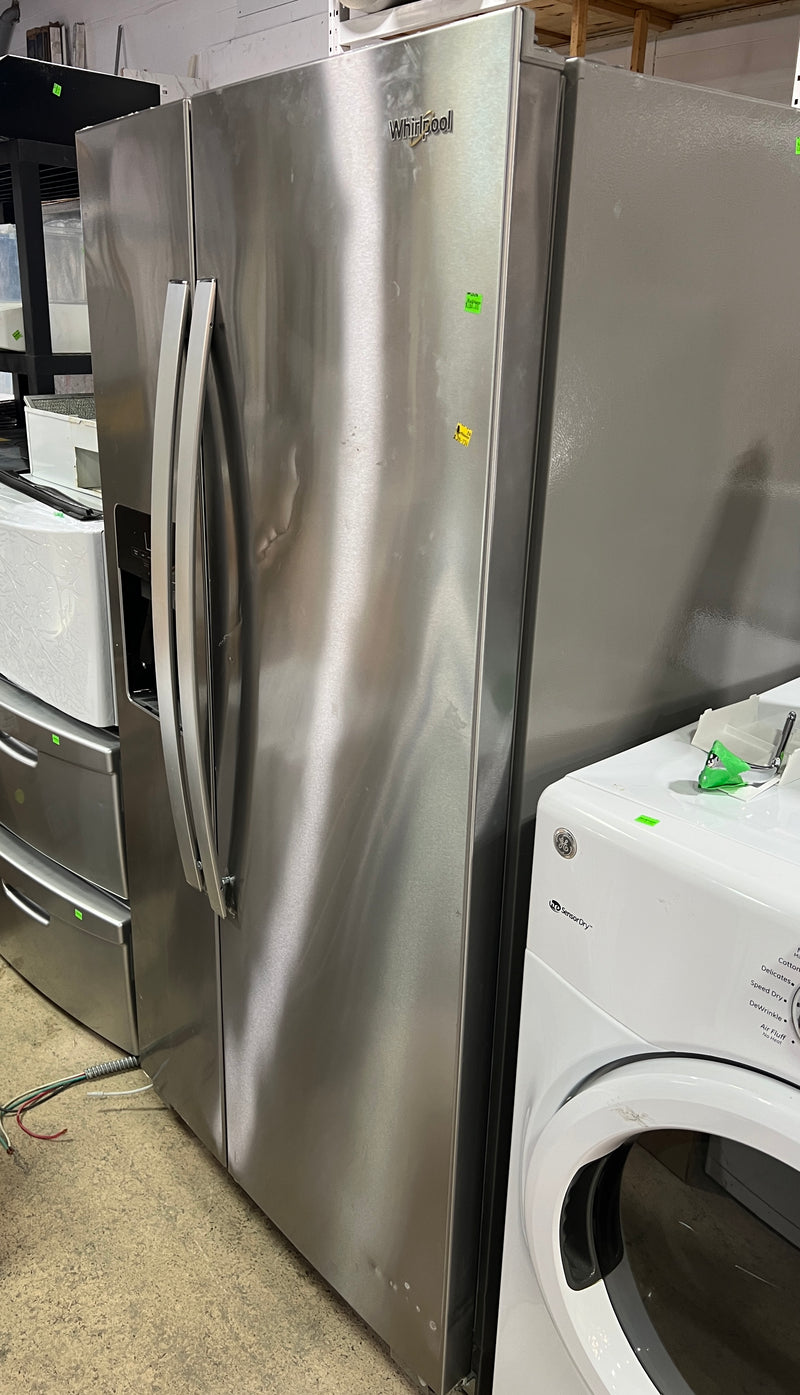 Whirlpool 21.4 Cu. Ft. Side-by-Side Refrigerator with Ice & Water Dispenser – Stainless Steel (WRS321SDHZ01)