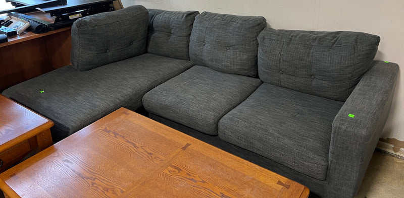 Charcoal Gray L-Shaped Sectional Sofa with Left-Facing Chaise