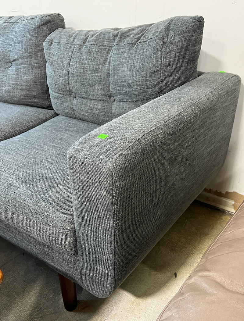 Charcoal Gray L-Shaped Sectional Sofa with Left-Facing Chaise