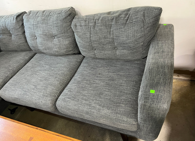 Charcoal Gray L-Shaped Sectional Sofa with Left-Facing Chaise
