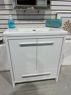 Glossy White Bathroom Vanity